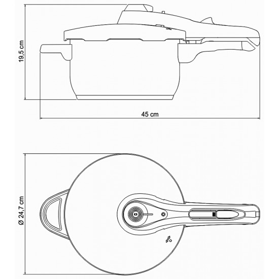 Panela 4,5 Litros 22cm De Pressão Solar De Aço Inox Tramontina Fundo Triplo